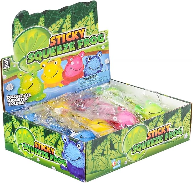 Rhode Island Novelty (12) 2.5 Inch Sticky Squeeze Frogs