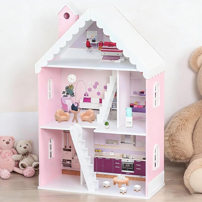 ONEST 30 Pieces Miniature Dollhouse Accessories Mini Dining Room Sitting Living Bedroom Accessories and Others for Dollhouse House Toys