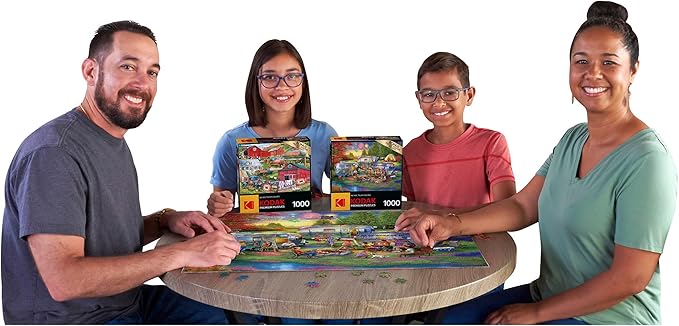 RoseArt - Kodak Premium - Shiny Happy Campers - 1000 Piece Jigsaw Puzzle for Adults