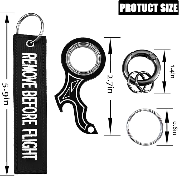 LENCLE Keychain Spinner Set,Fidget Toy,Full Metal Spinning Keychain Fidget with Tag for Motorcycles,Backpacks,and Men's Gifts