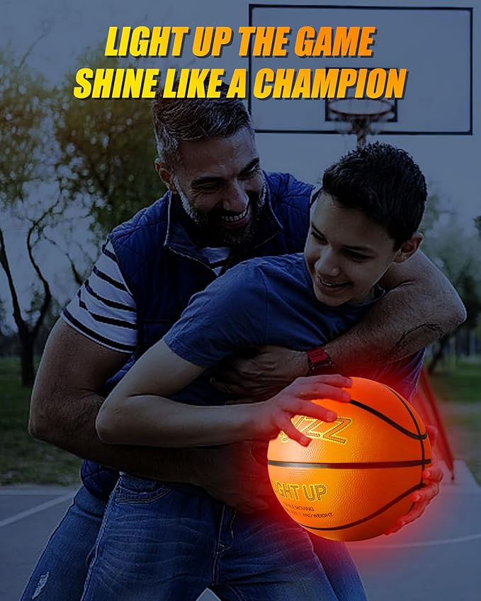 Rechargeable Glow in the Dark Basketball, LED Light Up Basketball with Accessories, Cool Toys for Birthday Easter Gifts Ideal, Stuff Ages for 8 9 10 11 12 13 14 15 Years Old Boys Kids Teenage Youth
