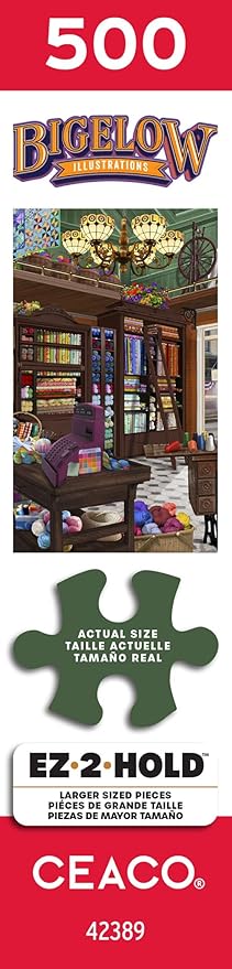 Ceaco - EZ 2 Hold - Bigelow - Spools N Bolts - 500 Piece Puzzle for Adults - Challenging and Perfect for Game Nights - Finished Puzzle Size 21.25 x 15