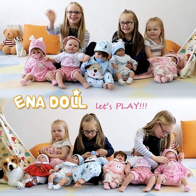 ENADOLL Reborn Baby Doll Realistic Silicone Vinyl Baby Girl 10 inch Lifelike Doll Gift Set for Ages 3+(10 inch, Close Eyes Girl)