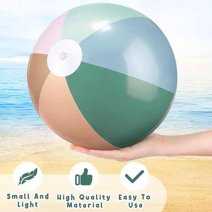 4 Pcs 16 Inch Inflatable Beach Balls Bulk Large Pastel Inflatable Decorated Ball Party Ornaments for Summer Swimming Pool Party Birthday Favors