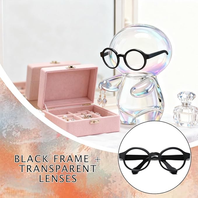 Doll Glasses Accessories for 17cm Dolls,Set of 5 Mini Glasses for 3.94-6.69 Inch (10-17 cm) Doll,lear Lenses, for Crafts, Dolls, Personalized Outfits