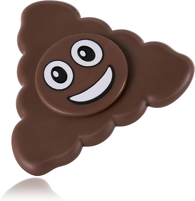 Kangaroo Poop Fidget Spinner for Kids - Emoticon Party Favor Spinning Fidget Toy for Adults - Compact Sensory Quiet Plastic Fidgets Spinners for Focus - Party Supplies & Easter Basket Stuffer for Kids