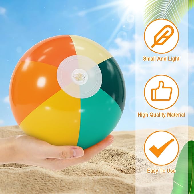 12 Pcs Orange Green Inflatable Beach Balls Bulk for Kid Pastel Jumbo Big Beach Balls Baby Shower Birthday Summer Swimming Party Decorations Favor Water Games(8 Inch)