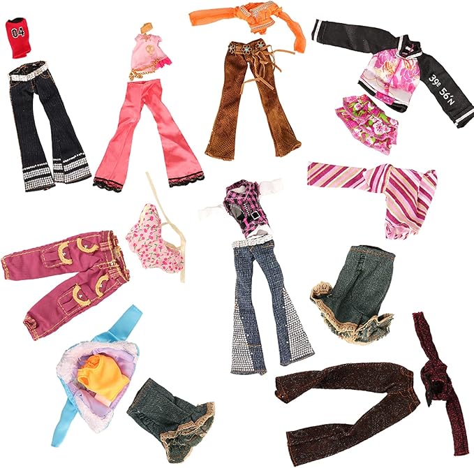 BARWA 10 Sets Doll Clothes for 11 inch Monster Girl Doll Fashion Outfits Casual Tops Pants