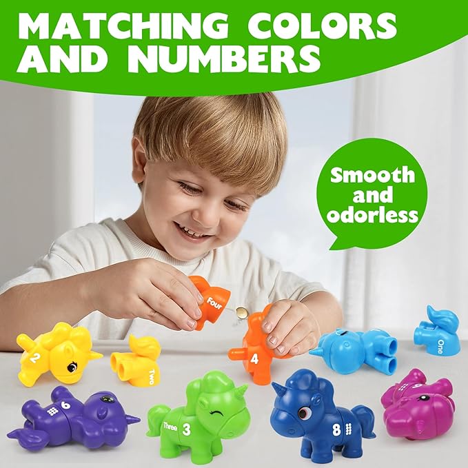 Numbers Matching Game Fine Motor Toy, Toddler Number Learning Toys,1 2 3 Educational Learning Sensory Sorting Toys Preschool Math Games Activities Sets for Toddlers Kids Ages 3 4 5