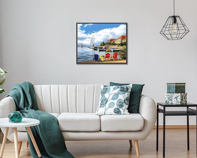 Paint by Numbers DIY Acrylic Painting Kit for Kids & Adults Beginner ā 16" Wx20 L Harbour Pattern