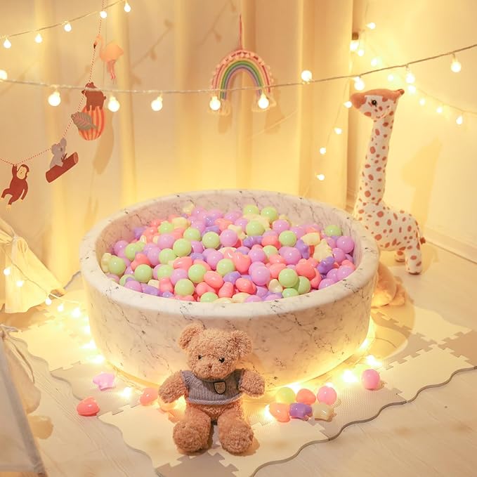 Star Ball Pit Balls for Toddlers -200pcs Macaron Pit Balls Phthalate Free BPA Free Crush Proof Play Balls Play Tent Pool Playhouse Playpen Party Decoration.
