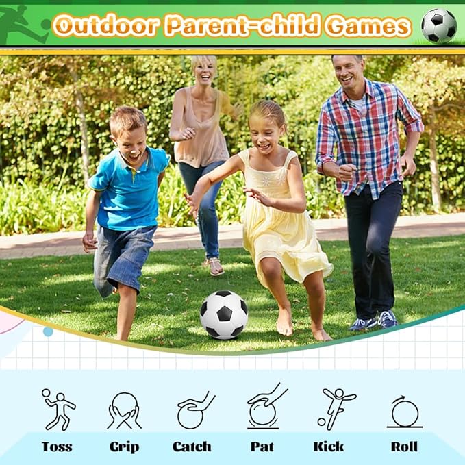 5" Foam Mini Soccer Balls for Kids Adults, Soft Squishy Slow Rising Soccer Goal Toys for Goal Sets, Sensory Stress Ball for Office, Swimming Pool Beach Balls, Indoor Outdoor Sport Birthday Gift 3PCS