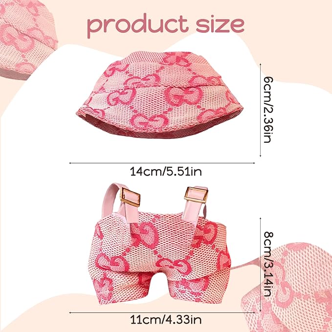 17cm Doll Clothes Set Pink 2-Piece Handcrafted Crochet Doll Clothes - Compatible with 5.91-6.7inch (15-17cm) Dolls Accessories Only, Cute Clothes for Dress up Unique Style (Pink)