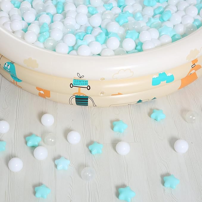 Realhaha Ball Pit Balls 50 100 200 500, Star Shapes for Babies Kids Playpen Plastic Balls for Babies Ball Pool Puppy Playballs