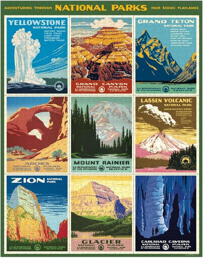 Cavallini & Co. National Parks Poster Puzzle- 1000 Pieces
