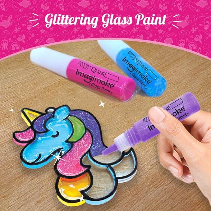 Imagimake Window Art Princess | Suncatcher Kit | Arts and Crafts for Kids Ages 8-12 | Girls Toys Age 6-8 | Easter Unicorn Gifts for Girls | 5 Year Old Girl Gift | 8 Year Old Girl Birthday Gift