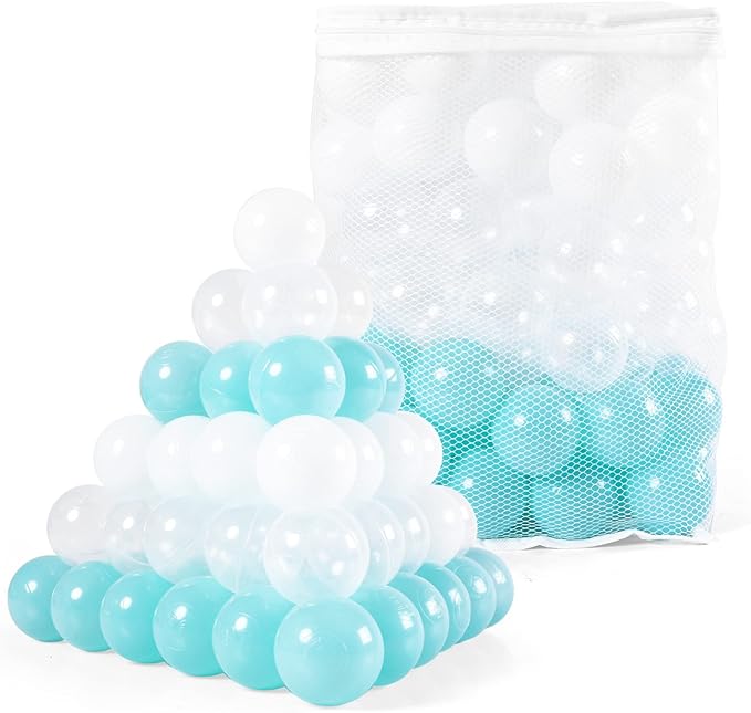 STARBOLO Ball Pit Balls for Toddlers Pack of 100 200 500 - BPA&Phthalate Free Non-Toxic Crush Proof Soft Plastic Balls for 1-5Years Old Toddlers Girl Kids Birthday Pool Playpen Tent Party