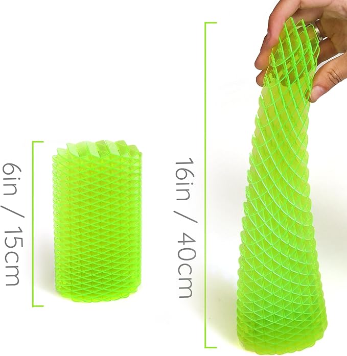 Morf Fidget Sensory Spring Green – 3D Slug Spring Toy for Kids, Teens, and Adults - Stretchy, Quiet, Stress and Anxiety Relief, Focus - for Play, School, Work Gifts, Great for Classroom, Office