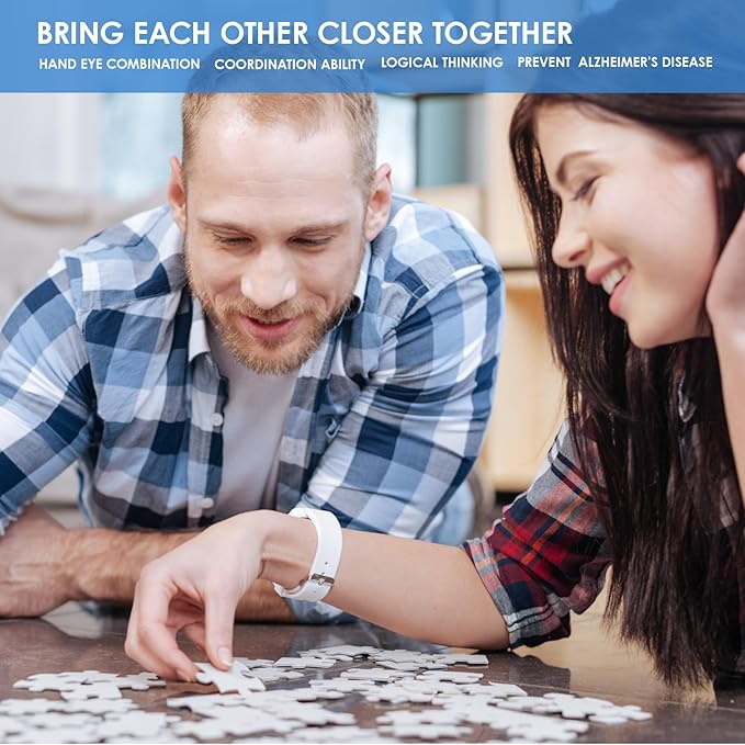 MOMIBOOK 1000 Piece Puzzle for Adults Jigsaw Puzzles of Winter in Hakodate, Twinkle Laminate Winter Town Painting Image Challenging Hard Impossible Puzzle Unique Party Christmas Birthday Gifts