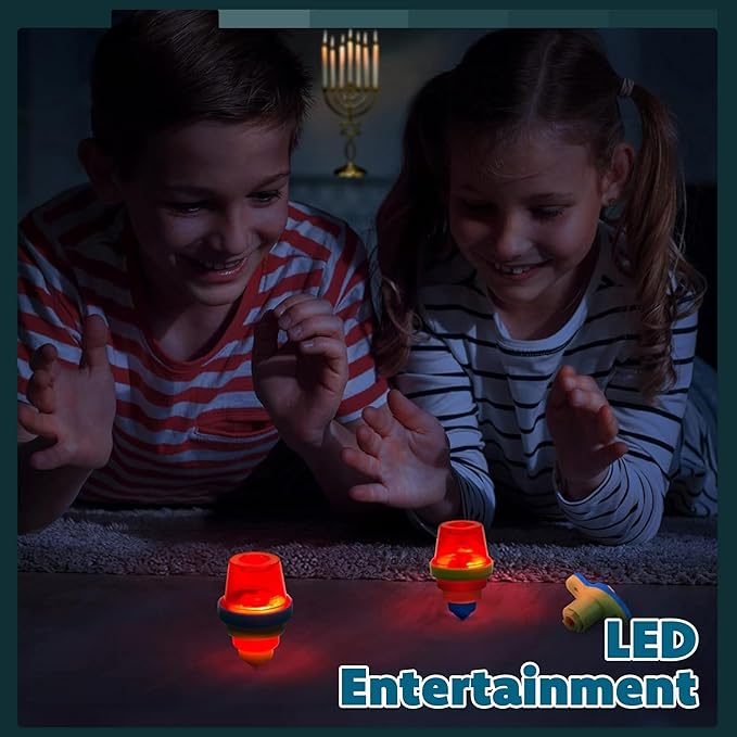 IPIDIPI TOYS Spineez Light Up Spinning Tops – 12-Pack LED Spinner Toys, Easter Basket Stuffers for Kids, Birthday Party Favors, Goodie Bag Stuffers, School Prizes for Boys & Girls – Red