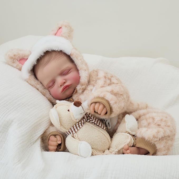 FOCKOF Realistic Reborn Baby Dolls-18 Inch Realistic Baby Doll Girls Soft Cloth Body Reborn Baby with Gift Box for Kids Age 3+
