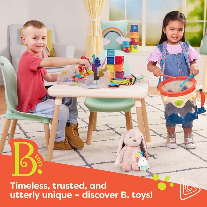 B. toys – Bounce & Play Paddle Set – Sports & Outdoor – Paddle Ball Game – 2 Colorful Paddles & 1 Ball – Active Play for Kids, Toddlers – 3+ Years