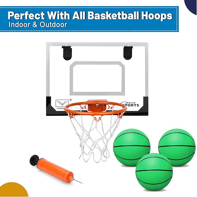 6 INCH PVC Mini Basketball for Indoor Mini Hoops, Soft 6" Rubber Replacement for Over Door Hoops, Ideal for Adults & Kids