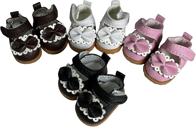 Premium Doll Shoes for Lububu, 15cm 17cm Dolls Accessories, Mini Leather Shoes Fashion Dress Up Doll Shoes Replacement (1, Mary Jane - Pink)