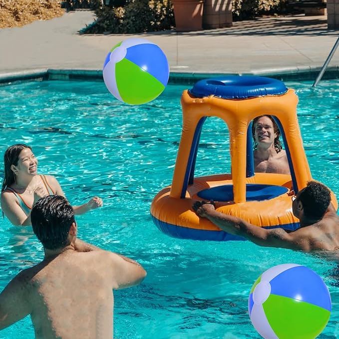 12" Beach Balls Bulk 12 Pack Inflatable Pool Ball for Kids Summer Water Games Party Supplies