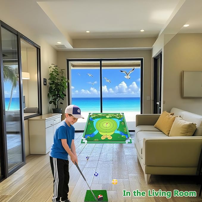 Golf Chipping Game, Play PortableGolf Target Practice Game Set, Fun Indoor & Outdoor Family Yard Game for Backyard, Beach, Parties, Office (Golf Chipping Game Set)