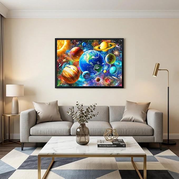 Puzzles for Adults 1000 Pieces - Solar System Jigsaw Puzzles 1000 Pieces, Colorful Planets Outer Space Exploration Puzzle,Impossible Hard Difficult Challenging Universe Puzzle for Family and Friends