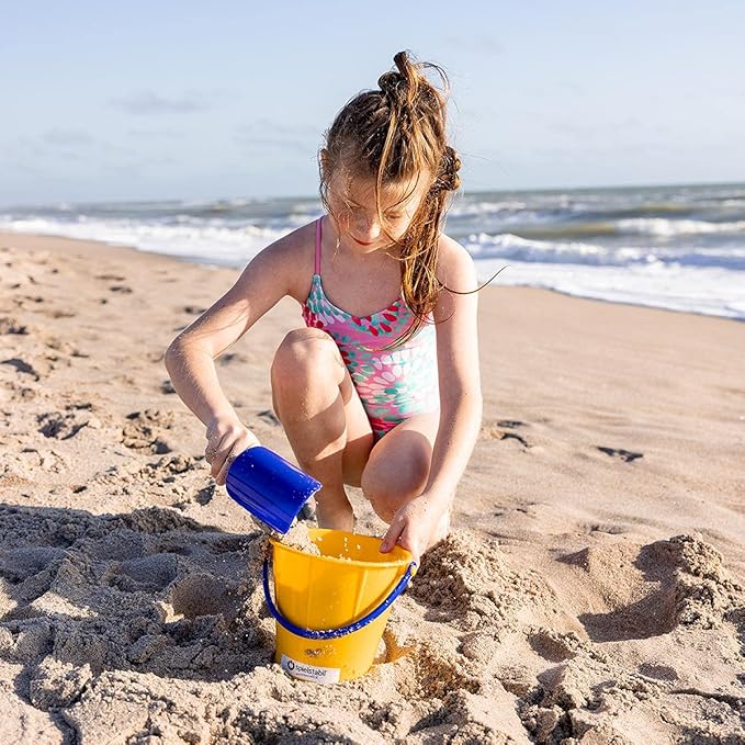 Spielstabil 3 Pack - Large Sand Scoop Beach Toys (1 Red, 1 Yellow, 1 Blue) - Made in Germany