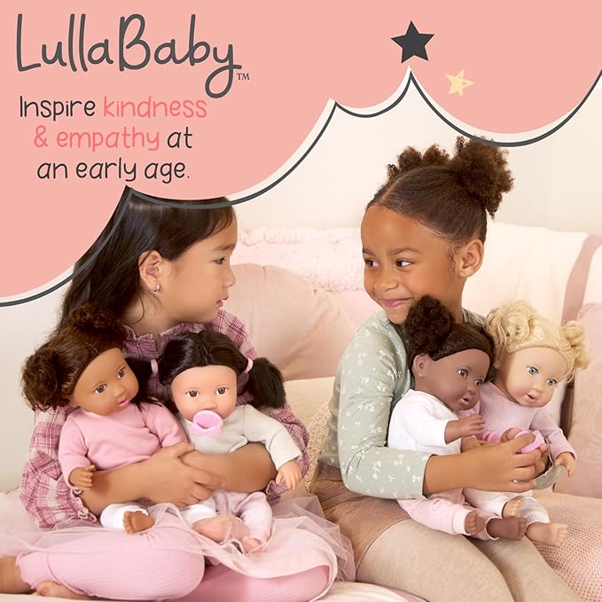 LullaBaby – 14-Inch Realistic Baby Doll Accessory Bundle – Nursery Care Set – High Chair, Playpen & Jogger Stroller – Pretend Play Toys – Kids 2+ Years– Baby Doll Nursery Playset