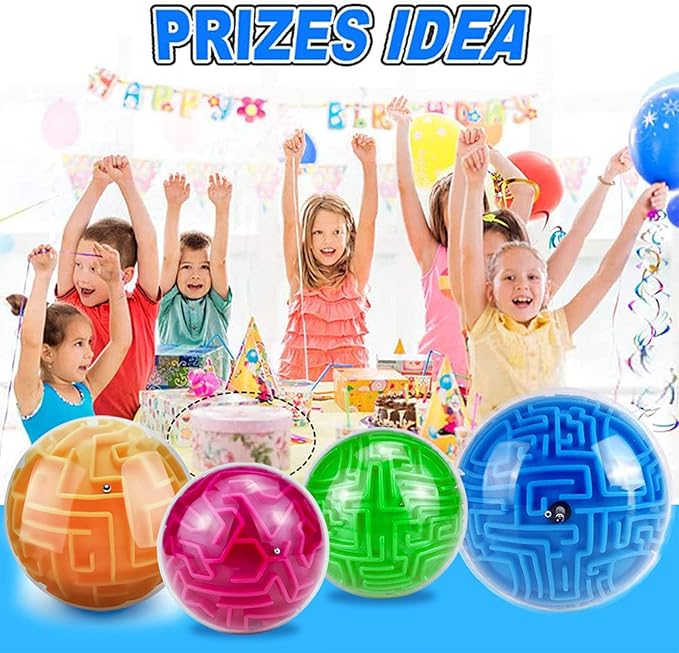YongnKids 4Pcs 3D Puzzle Maze Ball Brain Teaser Puzzles Maze Game for Kids Adult, Fidget Toy for Motor Skills and Coordination,Kids Autism ADHD Calming Focus Stress Relief Toy