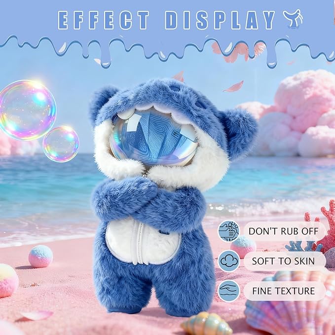 Shark Clothes for Dolls,1-Piece Marine-Themed Costume Accessory, Compatible 6.7 Inch(17cm ) Doll, Personality Adorable Dolls Clothes Accessories (Shark-Blue)