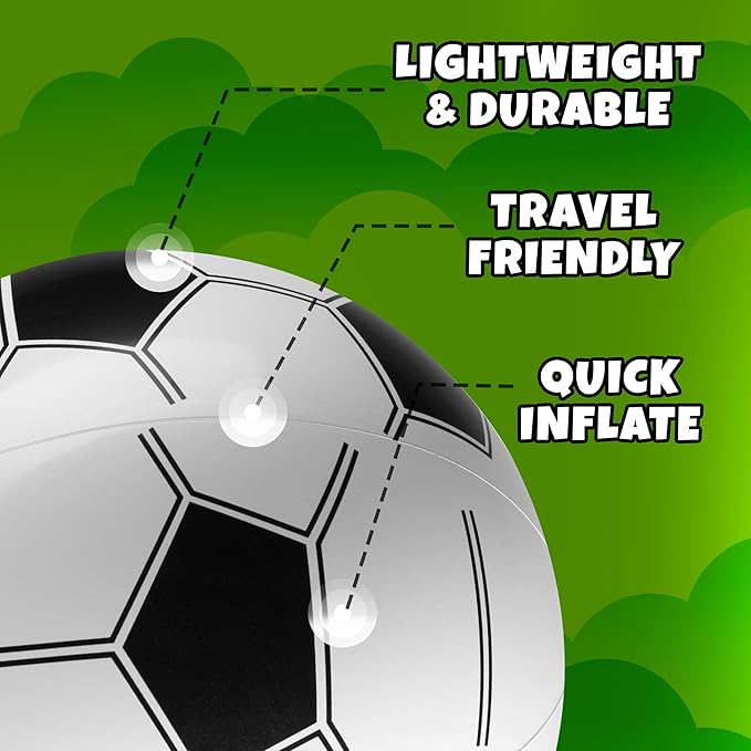 Inflatable Beach Balls (6 Pack) - 16-Inch Durable PVC Blow Up Beach Balls for Kids, Easy to Inflate, Summer Pool Float, Party Favors, Sports Theme Decorations, Giveaways & Outdoor Toys
