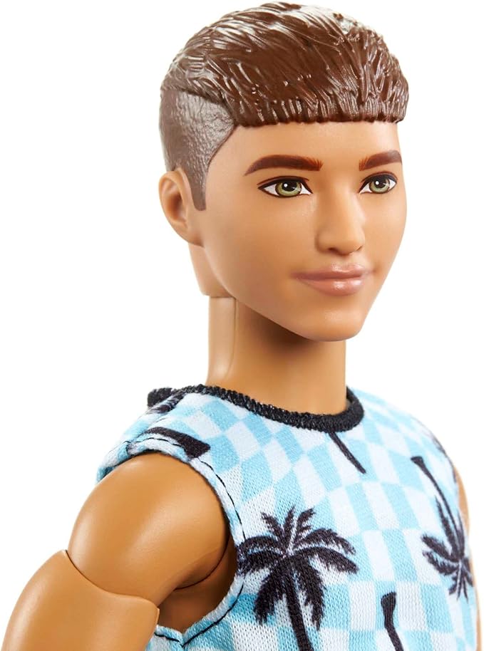 Barbie Ken Doll with Wheelchair & Ramp, Kids Toys, Fashionistas, Brunette with Beachy Tee and Orange Shorts, Clothes and Accessories