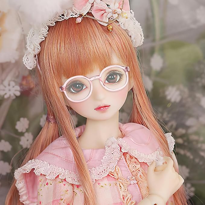 TOYANDONA Doll Glasses for 18 inch Doll Accessories, 6 Colors Round Mini Eyeglasses Dress Up Glasses with Clear Lens for Crafts Pets Creating Different Character Looks
