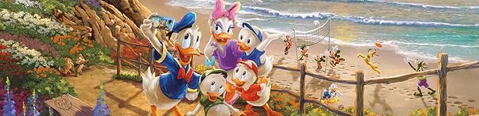 1000PC Thomas Kinkade Disney Dreams: A Ducky Day, Donald and Daisy