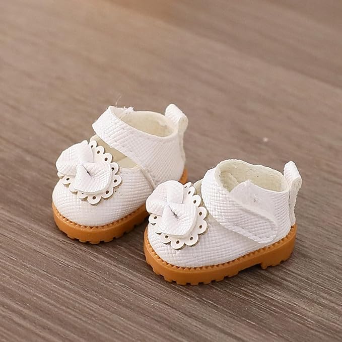 Doll Shoes for 17 Cm Lububu, Lububu Dolls White Shoes for Girls, Dolls Figure Accessories (No Doll) (B, White Shoes)