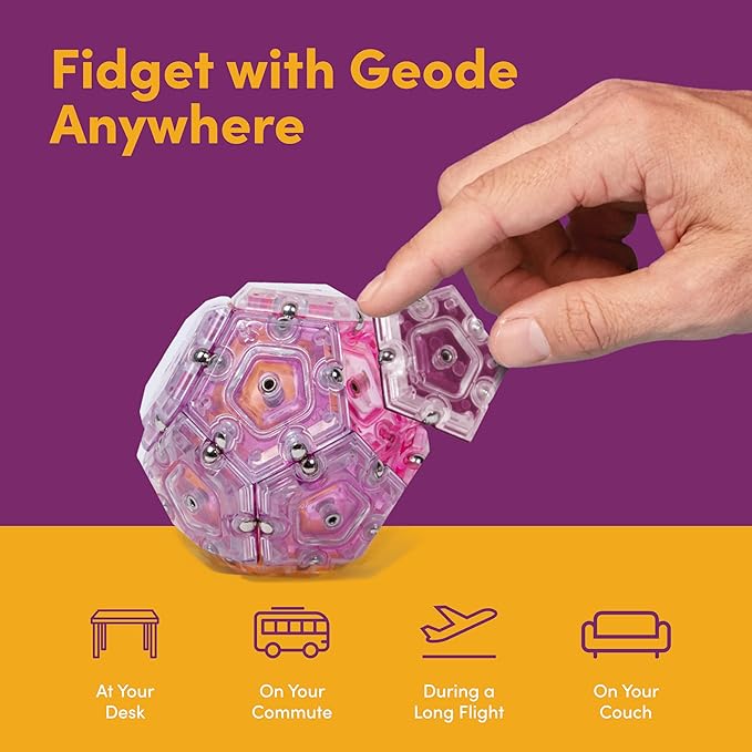 Speks Geode Magnetic Fidget Toy | Sensory Desk Toy for Adults & Teens 14+ | Stress Relief Gift | Sphere, Warm