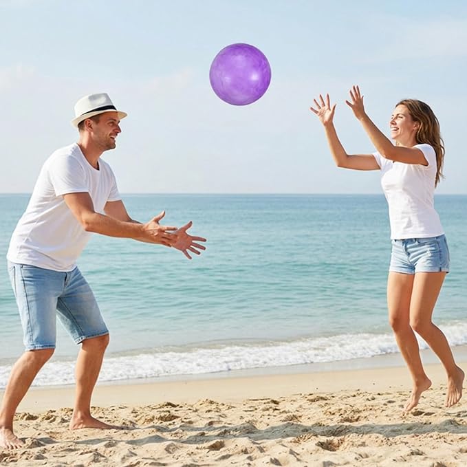 12Pcs Marbleized Bouncy Balls, Playground Balls, 8.5 Inches Beach Ball, Inflatable Sensory Ball for Indoor Outdoor Sport Games