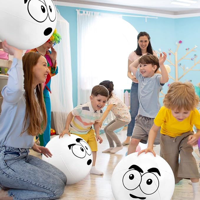 Junkin10 Pieces Solid White Beach Balls Bulk Big Inflatable Beach Ball Giant Swimming Pool Balls Beach Game Toy for Summer Beach, Pool and Party Favor (24 Inch)