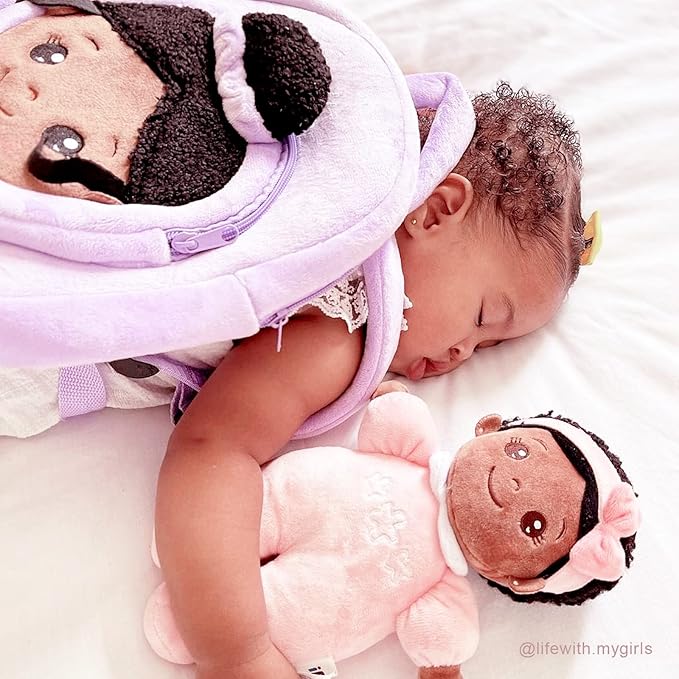 OUOZZZ 10" Black Baby Doll - 1 Year Old Girl Birthday Gifts First African American Baby Dolls for Toddler Girl Toys, Snuggle Buddy for Infants