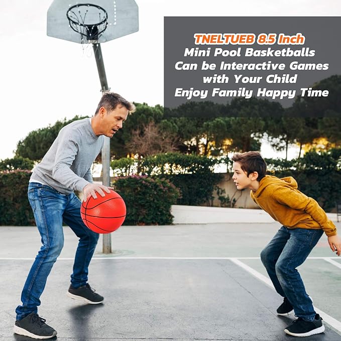 TNELTUEB Mini Basketball Replacement 8.5 Inch Pool Basketballs Ball Hoop Indoor Outdoor Toy, Fits All Standard Swimming Pool Basketball Hoop Pool Game Toy Water Games