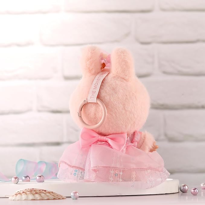 Doll Clothes for Labubu 17cm Have a Seat & Exciting Macaron & Big into Energy Series Dolls, Adorable Chic Dress Set for 17cm Dolls Accessories (Pink Gauze Skirt + Hairband)