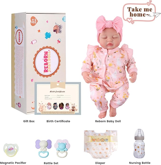 BABESIDE Lifelike Reborn Baby Dolls Girl - 20 Inch Realistic Newborn Baby Doll with Poseable Body, Real Life Baby Dolls with Accessories for 3+ Year Old Girls Gifts, Pretend Play, Collection
