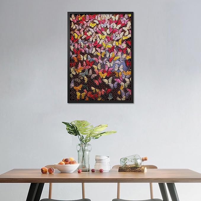 Jigsaw Puzzles 1000 Pieces, Color Butterfly Adult Jigsaw Puzzles, Butterfly Puzzle 1000 Pieces for Adults, Butterflies Puzzle Challenging Game Finished Size 19.5 x 27.5 Inch