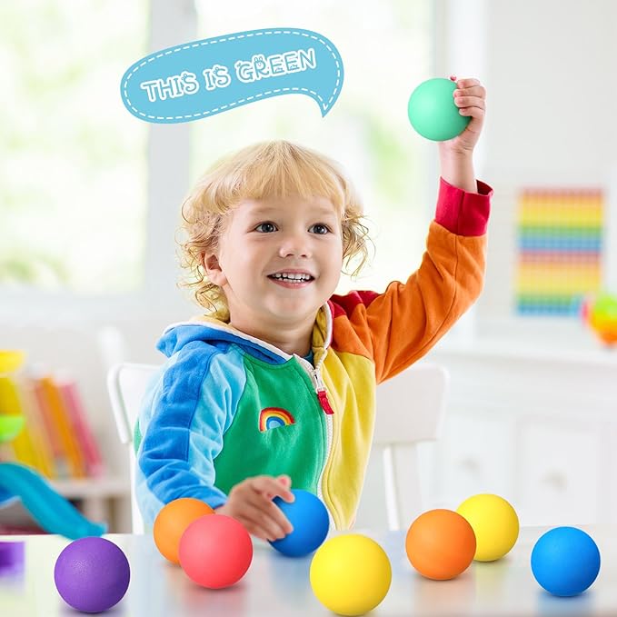 Gejoy 24 Pieces Soft Foam Balls Bulk Lightweight Mini Balls for Safe Indoor Toys Fun Assorted Colors Sponge Balls Birthday Party Favors Bag Gifts for Boys and Girls