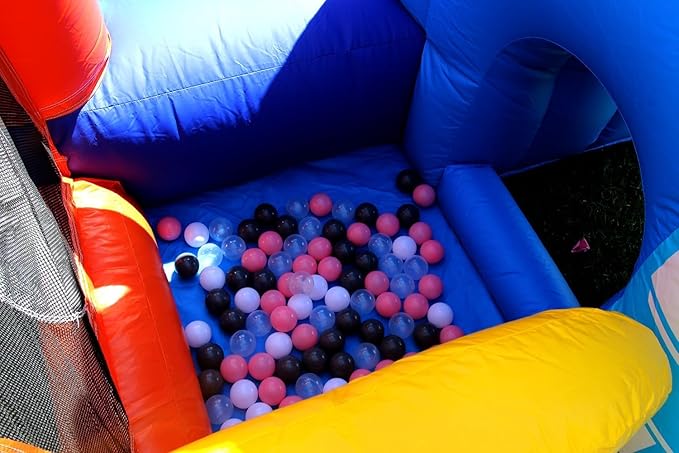 16x12FT Commercial Grade Bounce House Castle Inflatable, (Heavy Duty PVC), (1100w Blower)- 2 Slide, Ball Pit, Basketball Hoop, Obstacle-Bouncy House for Big Kid 5-12, Outdoor Party Toy Pool Backyard